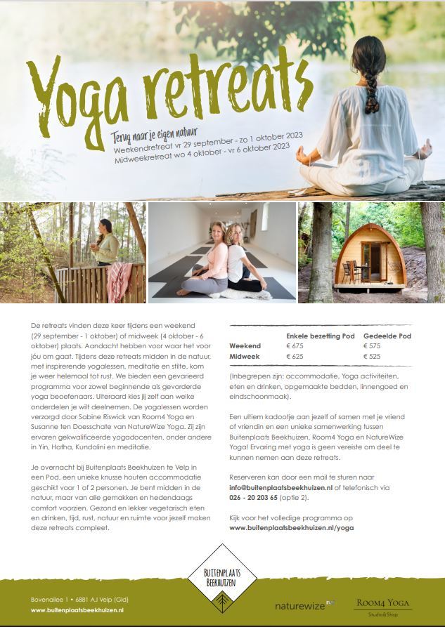 Terug naar jouw eigen natuur met een Yoga retreat! (weekend)